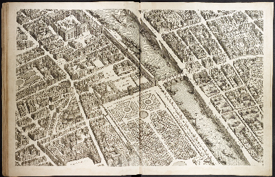Так называемый План Тюрго. Париж 1734 — 1739 гг. Фрагмент: Тюильри и Елисейские поля. Природа подчиняется сухой логике графической организации пространства.